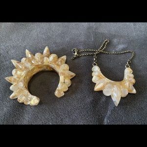 AUTHENTIC PAMELA LOVE CUFF BRACELET AND MATCHING NECKLACE